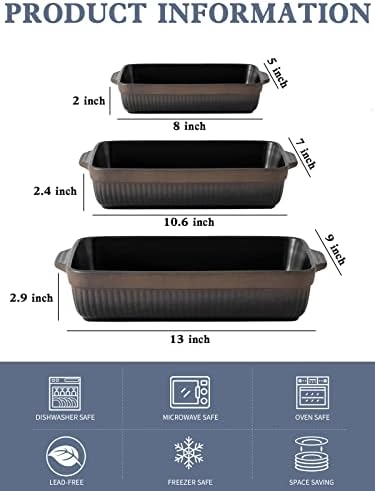 Kanwone Ceramic Baking Dishes, Rectangular Lasagna Pans, Casserole