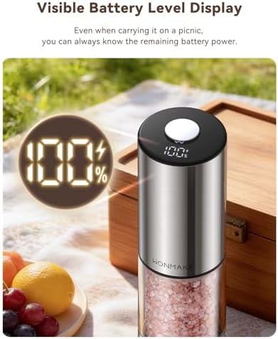 Electric Type-C Rechargeable Salt and Pepper Grinder Set