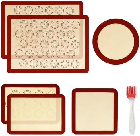 Silicone Baking Mat Set of 6, Non Stick Food Grade Sheet Set