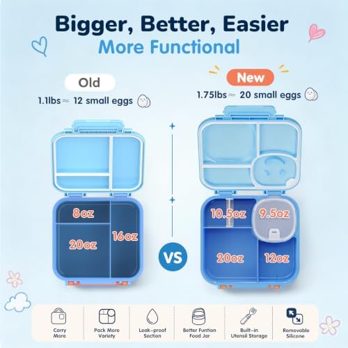 Bento Box for Kids,Leak-Proof Lunch Container with 9oz Insulated Food