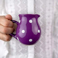 Handmade Purple and White Polka Dot Small 150ml/5oz Ceramic Creamer