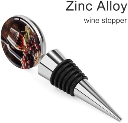 Art Red Wine Galsses & Grapes Wine Stoppers Leak Proof Beverage Bottle