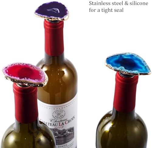 Crystal Wine Stopper, 3 Pcs Crystal Wine Bottle Stopper Decor, Vacuvin