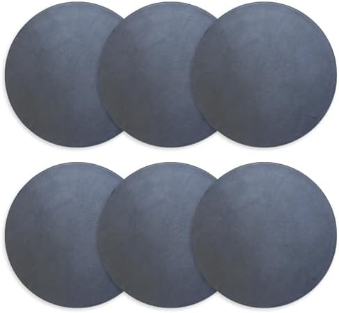 Placemats Set of 6 – Round 15” Faux Leather Table Mats for Dining