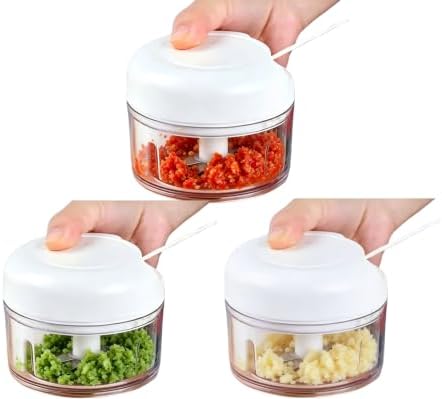 Pull Chopper,Kitchen Manual Mini Pull String Vegetable Garlic Twister
