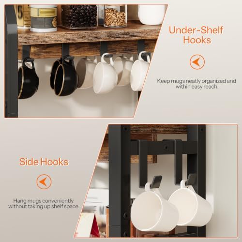 HOOBRO Coffee Mug Cup Holder, Coffee Station Organizer for Countertop