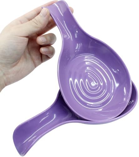 Purple Spoon Rest Cooking Spoon Holder, Plastic, 2 Pack
