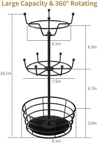 360° Rotating Coffee Cup Holder Tree