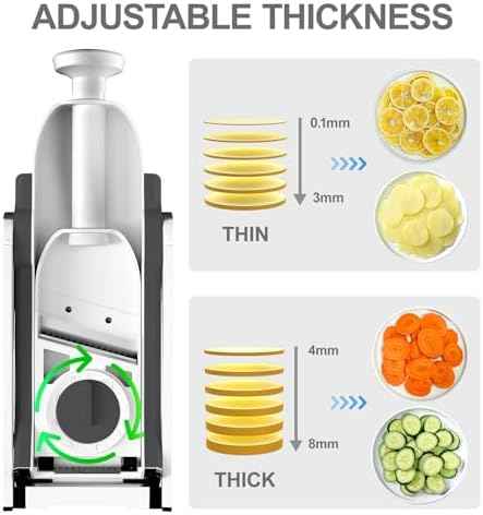 ONCE FOR ALL Safe Mandoline Slicer, Vegetable Slicer Potato Slicer, Gray