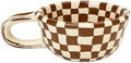 BuleVina Checkered Coffee Mug 5oz 4x2 inch, Creative Irregular