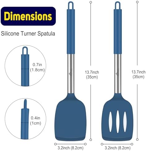 HOTEC Silicone Spatula Set of 2 Heat-Resistant 600°F & BPA-Free