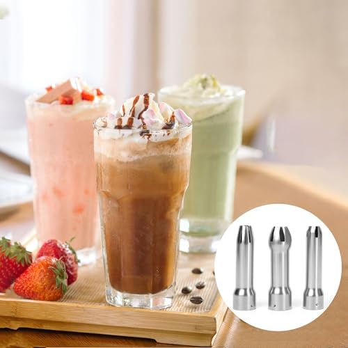 Nozzle Metal Whipped Cream Dispenser, 3 Pieces Stainless Steel