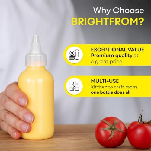 BRIGHTFROM Condiment Squeeze Bottles - 4 OZ Squirt Empty Bottles