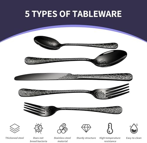Silverware Set,20-Piece Stainless Steel Flatware Set for 4,Food-Grade