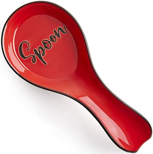 Ceramic Spoon Rest for Stove Top, DAYYET Large Spoon Holder, Spoon
