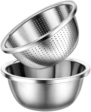 Gulex Colander Stainless Steel 4-quart with Bowls,Strainer for