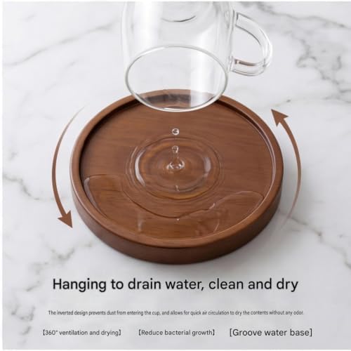 Bamboo Mug Tree Stand, Countertop Cup Holder, Wooden Mug Drying Rack