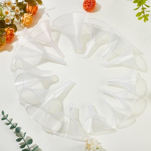 14Pcs 7 Styles Plastic Funnel Set Small Clear Kitchen Funnels with