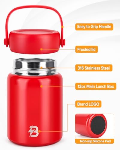 Soup Small Thermo for Hot Food,12oz Insulated Food Jar for Work or