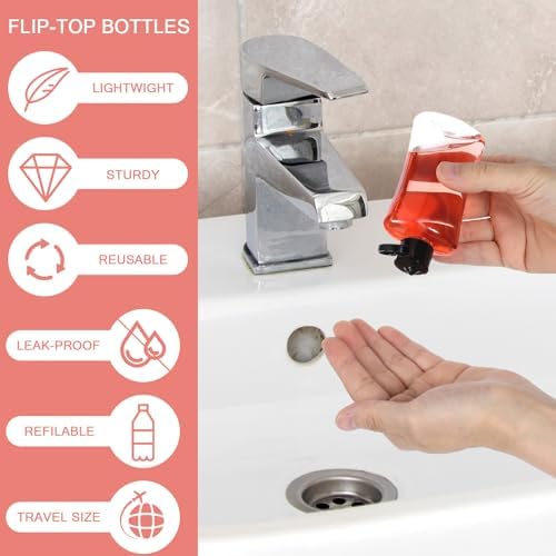 48 PCS Travel Bottles with Flip Cap, 3.4 oz Clear Travel Containers