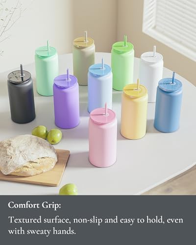 16 oz Tumbler, Insulated Tumbler with Straw, Iced Coffee Tumbler