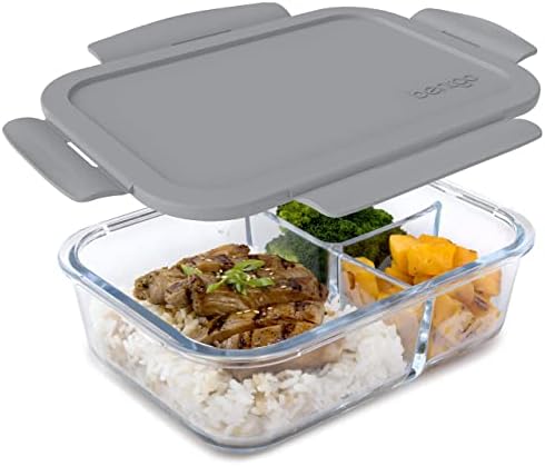 Bentgo Glass Lunch Box, 3-Compartment, 5-Cup Capacity