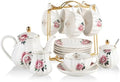 Sweejar Home Porcelain Tea Sets British Royal Series, 8 OZ Cups &
