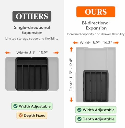 Lifewit Expandable Silverware Drawer Organizer