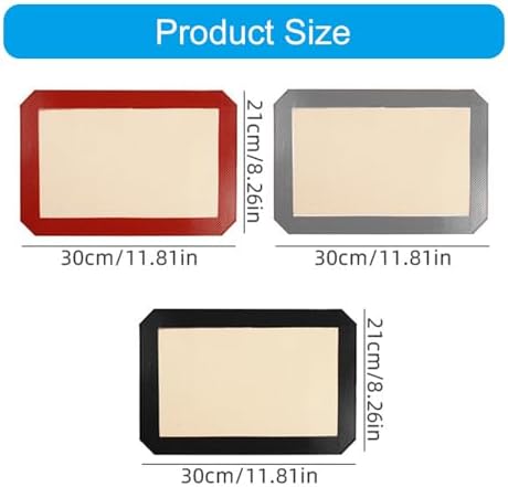 Silicone Baking Mats,30X21Cm Cut Corner Silicone Baking Mat Nonstick