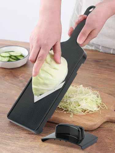 Mandoline Slicer for Kitchen, Multifunctional V-Blade Vegetable Mandoline Slicer with Hand Holder Handheld Potato Cucumber Cabbage Shredder Food Slicer- for Potatoes, Onion