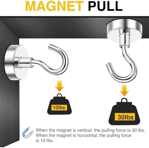 DIYMAG Magnetic Hooks, 20pcs, 30lbs+