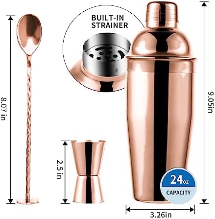 Safring 24oz Cocktail Shaker Bar Set, Martini Shaker with Built-In