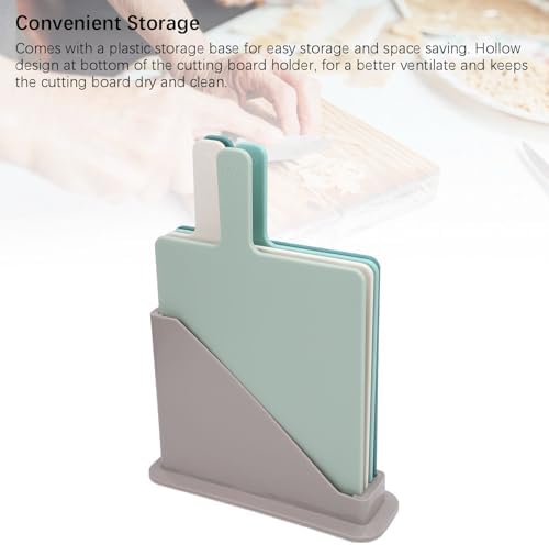 VINGVO 4Pcs Plastic Cutting Board Set, Color Coded Cutting Board with