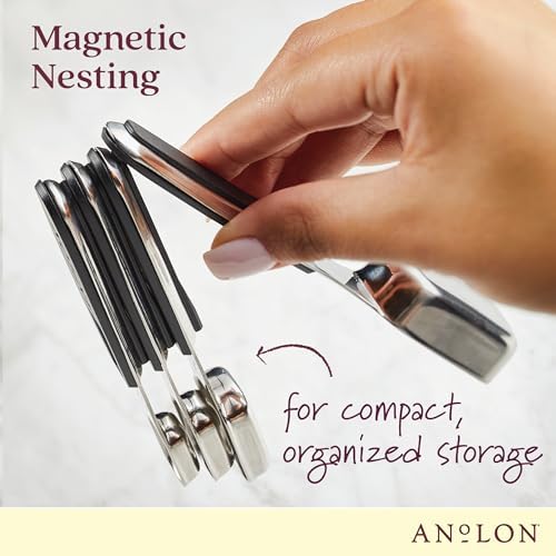 Anolon SureGrip Tools and Gadgets Magnetic Measuring Spoon Set