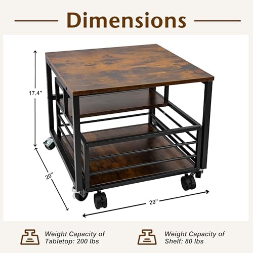 Mini Fridge Stand with Storage Moblie Fridge Table with Drawer Basket