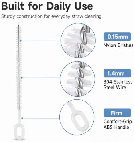 Heavy-Duty Straw Cleaner Brush Set, 10 Inch, 4 Sizes for Tumbler