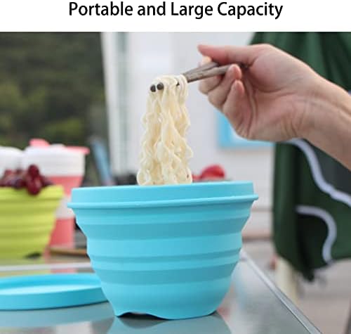 Silicone Collapsible Bowl with Lid Foldable Food Storage Bowls