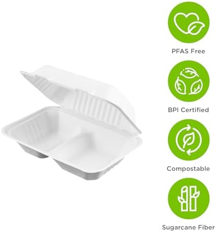 KARAT EARTH Clamshell Take Out Food Containers [9"x6", 200 ct] 2
