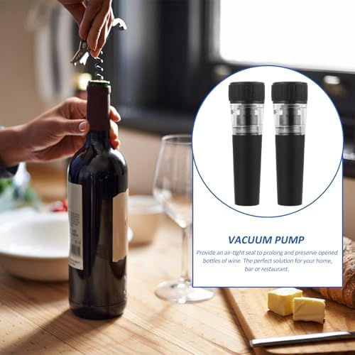 2pcs Vacuum Pump Wine Stopper for Wine Bottle Air Tight Seal