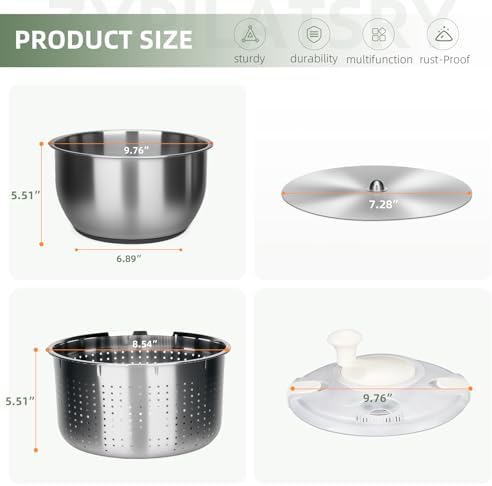6L Stainless Steel Salad Rotator