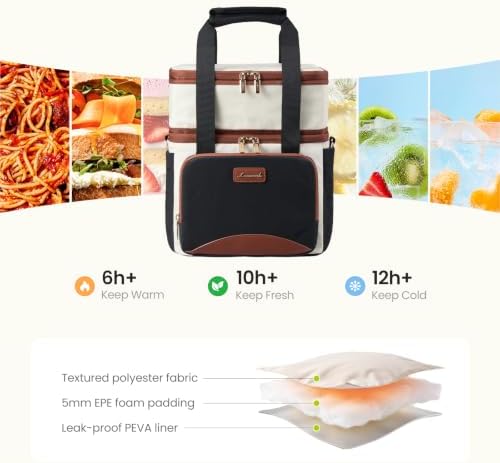LOVEVOOK Insulated Lunch Box for Women,Large Adult Lunch Cooler Bag