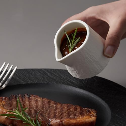 Rock Pattern Ceramic Milk Cup Set, 85ml and 130ml Iron Porcelain