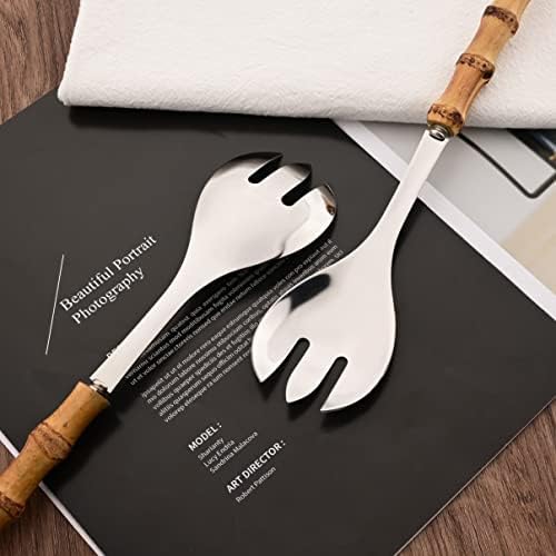 Serving Spoon and Fork Set, 304 Stainless Steel Serving Utensils with