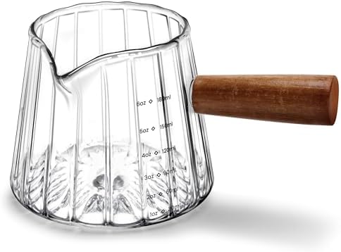 Espresso Cups 6 Oz, Espresso Shot Cups with Wood Handle, V-Shaped