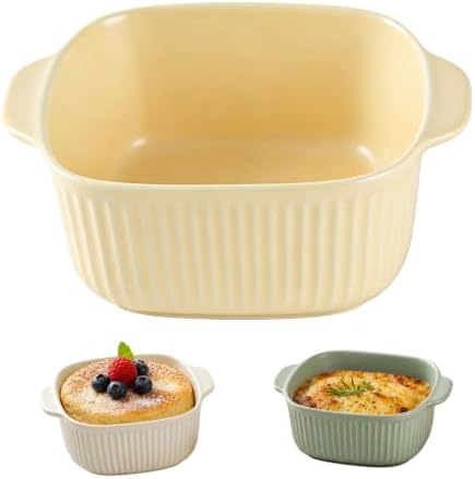 Ceramic Baking Dishes with Silicone Lids for Oven, Casserole Dishes