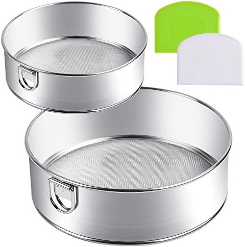 Supkiir Stainless Steel Flour Sifter, 6-Inch, 8-Inch Sieve Fine Mesh