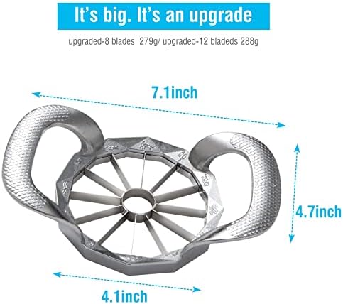 Apple Slicer, HEAVY DUTY Apple Corer, 12-Blade Stainless Steel Apple
