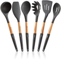 6-Piece Silicone Cooking Utensils Set, Dark Gray