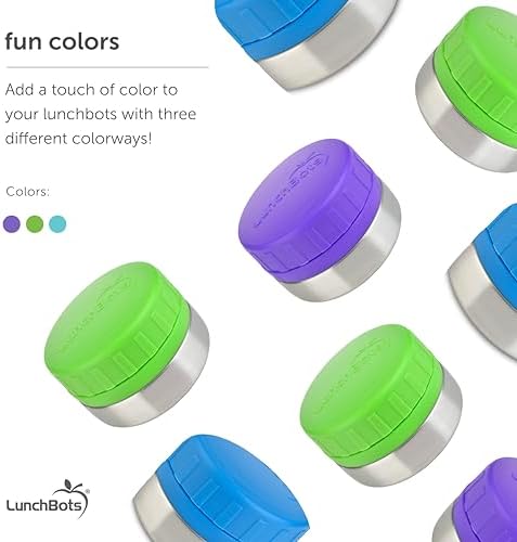 LunchBots Rounds 4 oz Leak Proof Stainless Snack Containers 2pk Purple