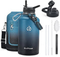 64 oz Insulated Water Bottle with Carrier Bag, Indigo Black